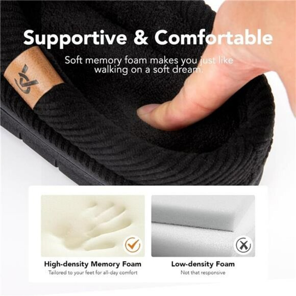 Mens Memory Foam Moccasin Slippers Indoor Outdoor House Shoes Non Slip Cozy - Picture 4 of 7